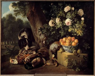 Stilleben med vildtmaleri af Francois Desportes (1661-1743) Paris fra det 18. århundrede, dekorativ kunst