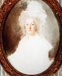 Portræt af Marie Antoinette (1755-1793), ærkehertuginde af Østrig og dronning af Frankrig - ufærdig tegning af Kucharsky, Versailles Museum