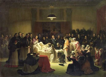 The Last Moments of Charles-Ferdinand of France (1778-1820) i administrationsrummet i Paris Opera House, 14. februar 1820, ca. 1828