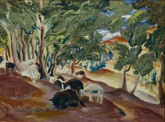 Korolkovskiye Dachas. Får i udkanten af skoven, 1918