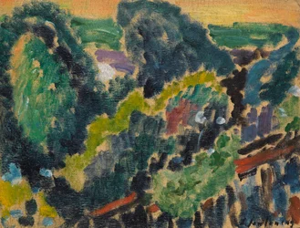 Landskab ved Genevesøen, ca. 1914.