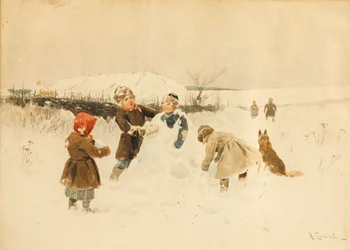 At lave en snemand, 1891.