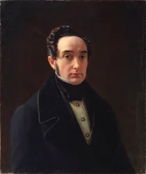 Portræt af forfatteren Ivan Panayev (1812-1862) - Maleri af Alexei Vasilyevich Tyranov (1808-1859), olie på lærred, russisk kunst