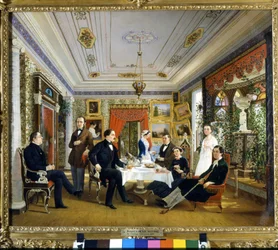Te-fanen. Maleri af Voloskov Alexey Yakovlevich (1822 - 1882)