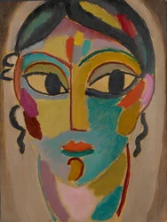 Mystical Head: Head of a Girl, 1918 (olie på pap)