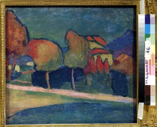 ""Landskab, Murnau (Tyskland)"" Maleri af Alexei von Javlensky (Alexi von Jawlensky, Alexej von Javlenski) (1864-1941) 1909 Privat samling