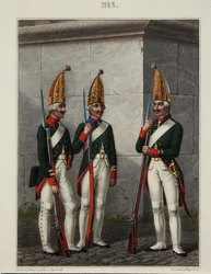Grenadierer fra Preobrazhensky, Semenovsky og Izmailovsky Regiment i 1796-1797, 1840