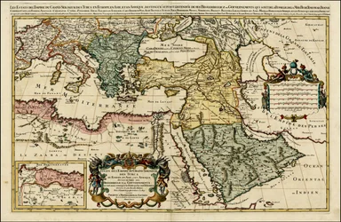 Kort fra 1692 over det tyrkiske rige i Europa, Asien og Afrika af Hubert Jaillot