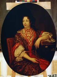 ""Portræt af en ventedame ved dronningen af ​​Frankrigs hof"" (Portræt af en ventedame) Maleri af Alexis Simon Belle (1674-1734) Eremitagemuseet, Sankt Petersborg