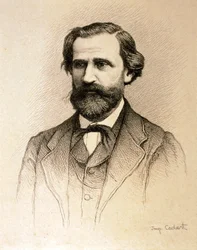 Portræt af Giuseppe Fortunino Francesco Verdi (radering)