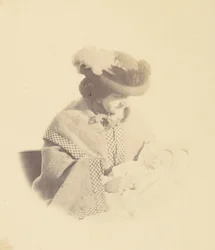 [Vignetteret portræt, kvinde, der holder en baby], 1850
