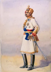 Ære oberst H.H. Maharaja Sir Ganja Singh, Bahadur fra Bikaner, illustration til 
