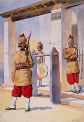 Soldater fra den 124. hertuginde af Connaughts eget Baluchistan-infanteri, illustration til 
