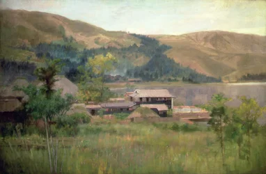 Lake Biwa, ca. 1889 (olie på lærred)