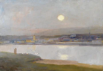 Måneopgang over Hayle, set fra Lelant, ca. 1892