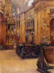 Det indre af Peterskirche i Wien