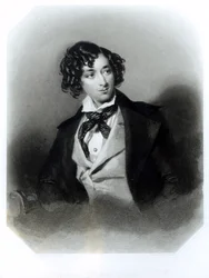 Portræt af Benjamin Disraeli Esquire (1804-81) M.P., indgraveret af H. Robinson, ca. 1840