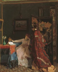 Besøget, før 1869 (olie på lærred)