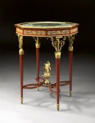 En gueridon i Louis XVI-stil (ormolu, mahogni og gouache) (se også 362848)