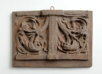 Maquette til dobbeltpanelet af løv til kronen på figuren af velgørenhed på Alexandria Memorial, ca. 1932 (bronceret gips)
