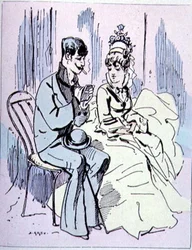 På Champs-Élysées, illustration fra Les Parisiennes, ca. 1870