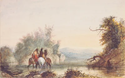 Horse-Shoe Creek, ca. 1837 (blyant, akvarel og gouache på papir)