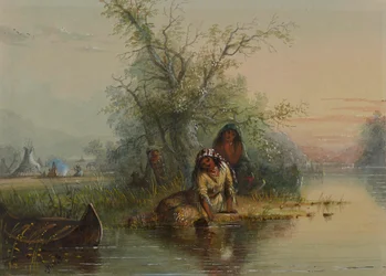 Indiansk lejr ved Eau Sucre-floden