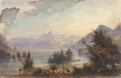 Lake Scene, Rocky Mountains, ca. 1837 (akvarel på papir)