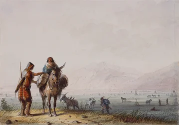 Shoshone Root Diggers, ca. 1837 (pen og blæk og akvarel på papir)