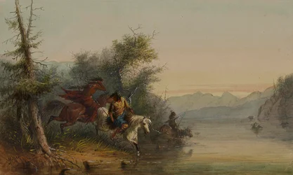 Snake-indianerne: At vade over en flod