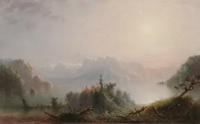 Søen, hendes ensomme barm udvider sig til himlen, ca. 1850 (olie på panel)