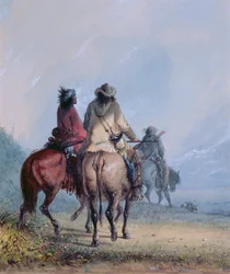 Trappers Starting for the Beaver Hunt, 1837 (wc und gouache på papir)