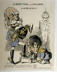 DEN FRANSK-PREUSSISKE KRIG: Karikatur af Wilhelm I af Preussen og Napoleon III af Fran...