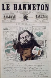 Gustave Courbet, forsideillustration fra tidsskriftet "Le Hanneton", 13. juni 1867