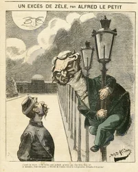 Illustration af Alfred Le Petity (1841-1909) til forsiden af Le Grelot