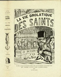Illustration af Alfred Den Lille (1841-1909) i De helliges drolatiske liv - Skuffer, Selvportræt - Hellige - Den Lille Alfred