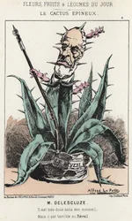 Le Cactus Spineux: Tegnefilm om Louis Charles Delescluze (1809 - 1871) - ill. fra 16/01/1871 i "Dagens blomster, frugter og grøntsager"
