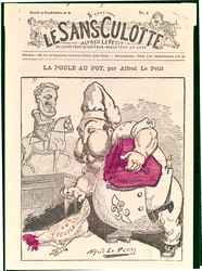 "Le Poule au Pot", karikatur af Henri Charles Ferdinand Marie Dieudonne (1820-83), greve af Chambord, fra "Le Sans-Culotte", 1879