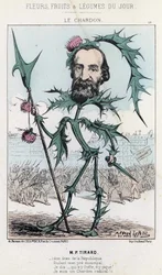Le Thistle: karikatur om P. Tirard - ill. fra 30/03/1871 "Dagens blomster, frugter og grøntsager"