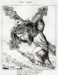 karikatur af Leon Cladel, ca. 1875-80 (gravering)