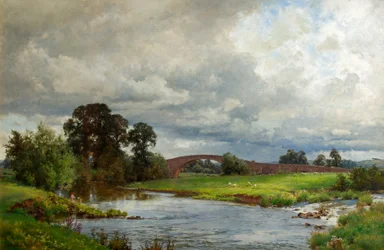 Thorverton Bridge (olie på lærred)