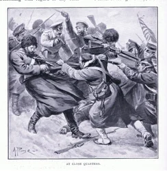 På nærmeste hold, illustration fra Cassells History of the Russo-Japanese War Vol 1, c.1900