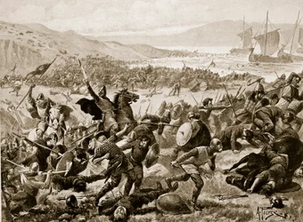 Det store slag ved Brunanburh, 937, illustration fra 