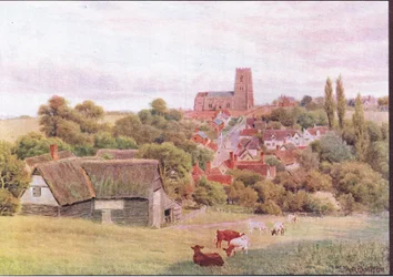 The Church on the Hill, Kersey, Suffolk, fra The Cottages and the Village Life of Rural England udgivet af Dent & Sons Limited, 1912