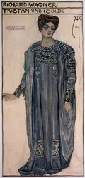 Kopi af et kostumedesign til Isolde, til en opførelse af „Tristan og Isolde“ af Richard Wagner (1813-83) på Hofoper i Wien, februar 1903, 1904