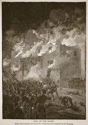 Fall of the Alamo, fra en bogpub. 1896 (gravering)