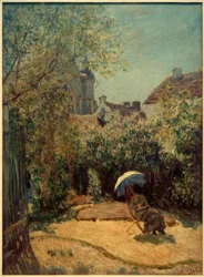 Kvinde med en parasol - Sommerscene