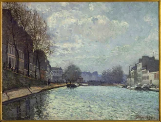 Le Canal St. Martin, Paris (olie på lærred)