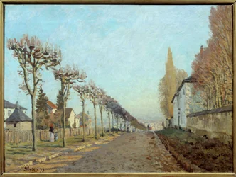 Vejen til maskinen, Louveciennes. Maleri af Alfred Sisley (1839-1899)