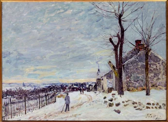 Snevejr i Veneux-Nadon (Veneux Nadon en Seine et Marne). Maleri af Alfred Sisley (1839 - 1899)